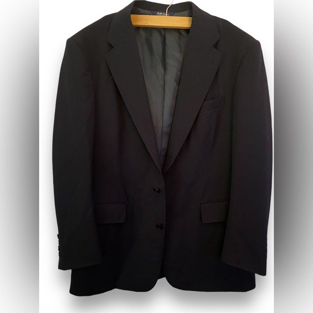 Ralph Lauren Mens Blazer blue  Navy 100% wool Sport Coat Jacket 41R old money